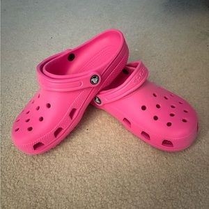 Never worn pink Crocs! Size 9